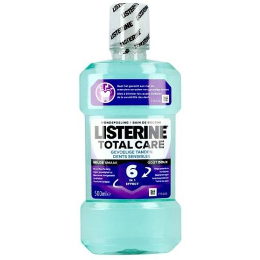 Listerine mouthwash total care sensitive teeth mild taste 6 in 1 benefits mild mint 500ml