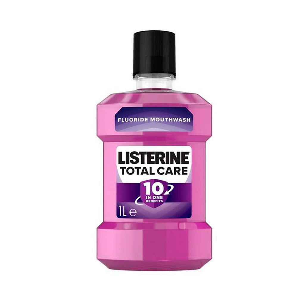 Listerine total care fluoride mouthwash 10 in one benefits clean mint 1L