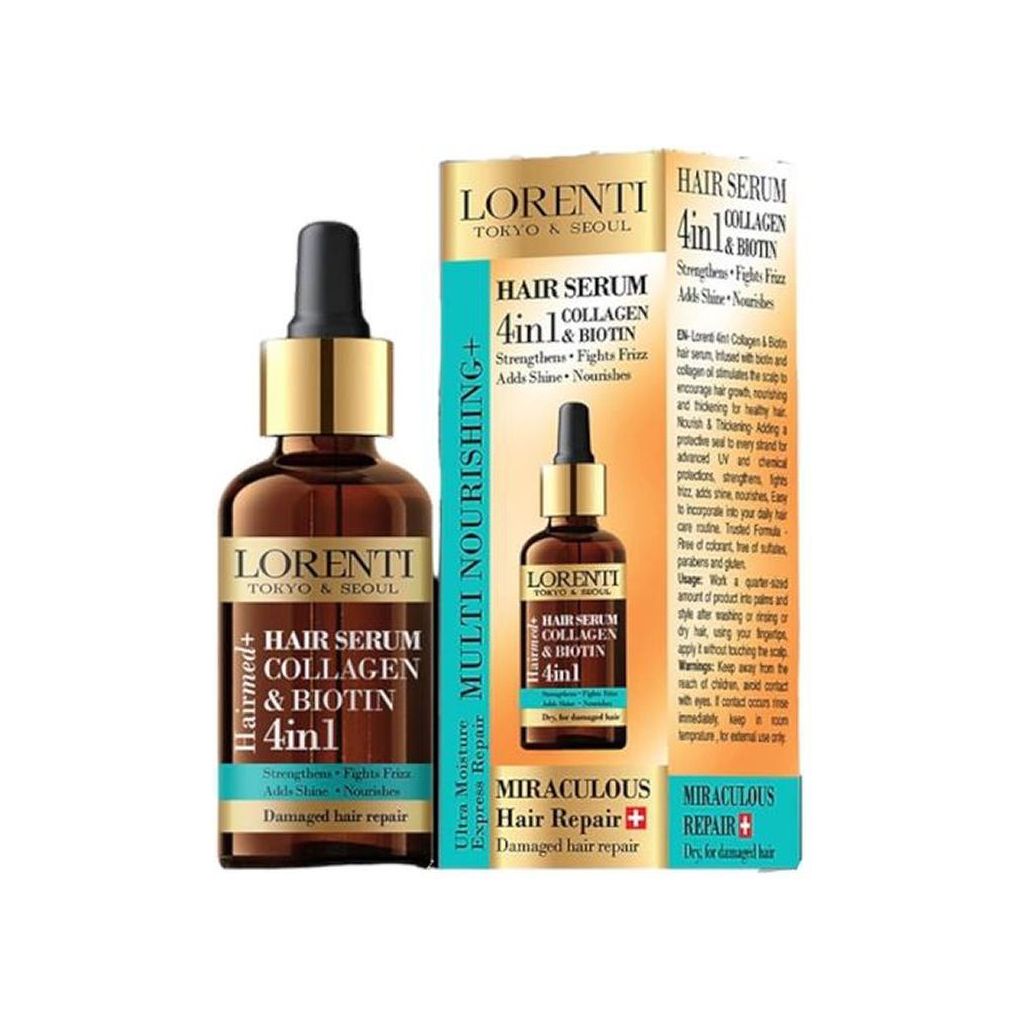 Lorenti tokyo & seoul miraculous hair repair multi nourishing hair serum 4 in 1 collagen & biotin 50ml