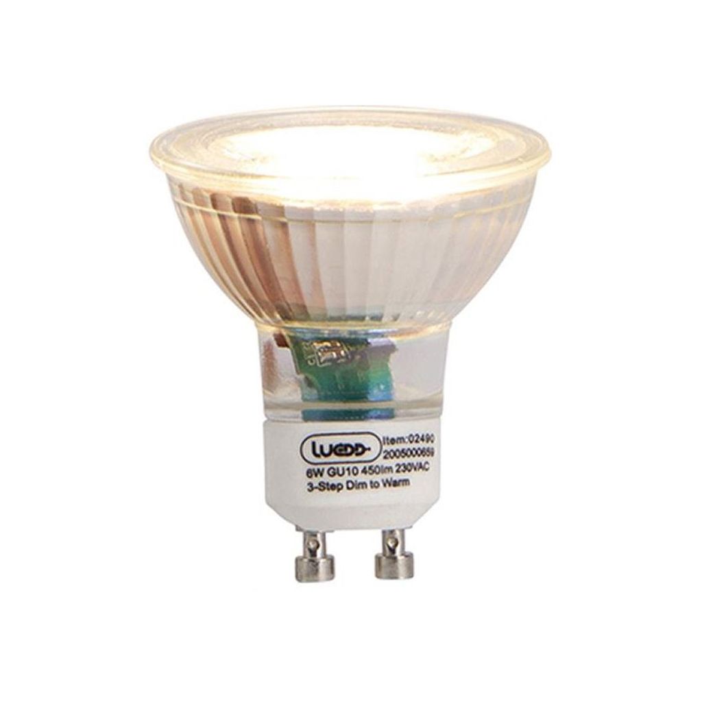 Luedd pære LED GU10 6W 450LM 20000H 3-step dim to warm