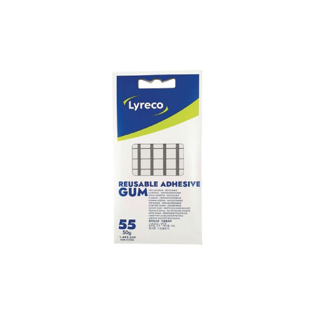 Lyreco reusable adhesive gum klebepads 50g 55 stk.