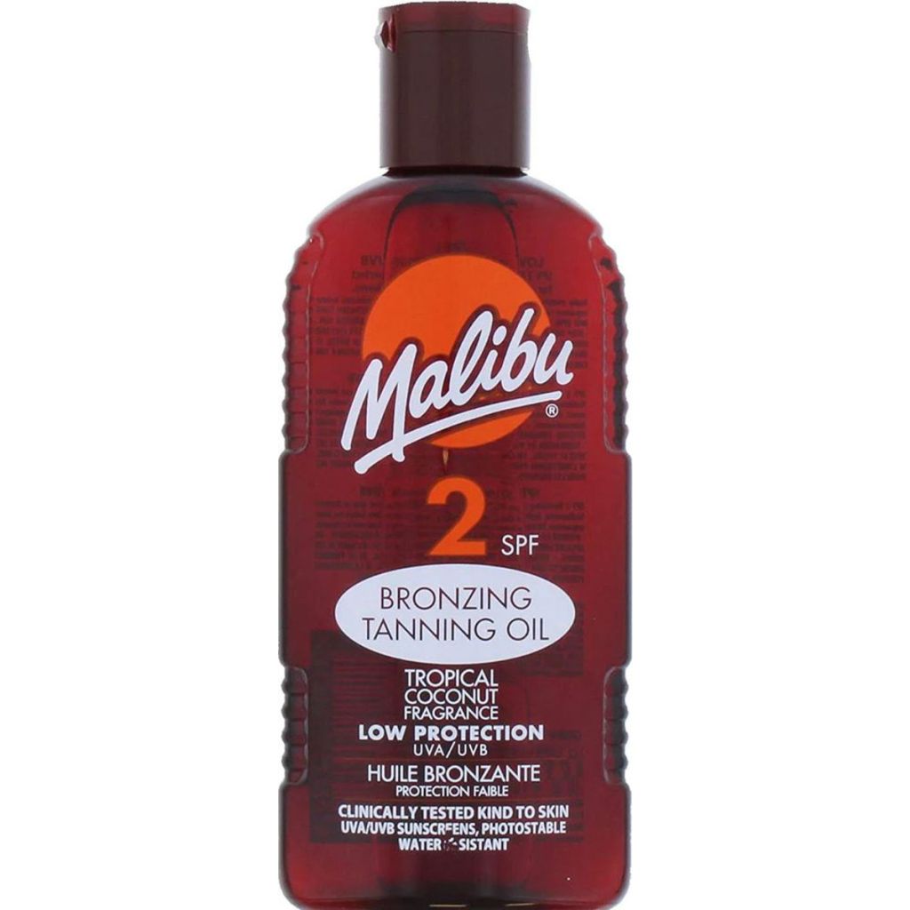 Malibu bronzing tanning oil SPF2 low protection tropical coconut fragrance 200ml