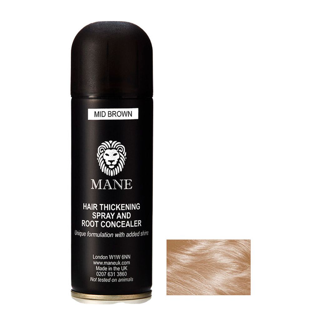 Mane hair thickening spray and root concealer mid brown 200ml