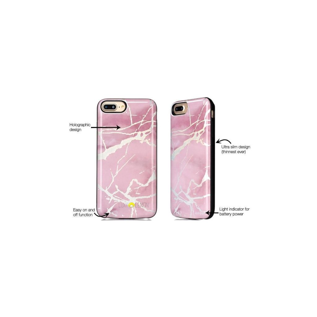 Marble smart battery case iphone 6/6S pink