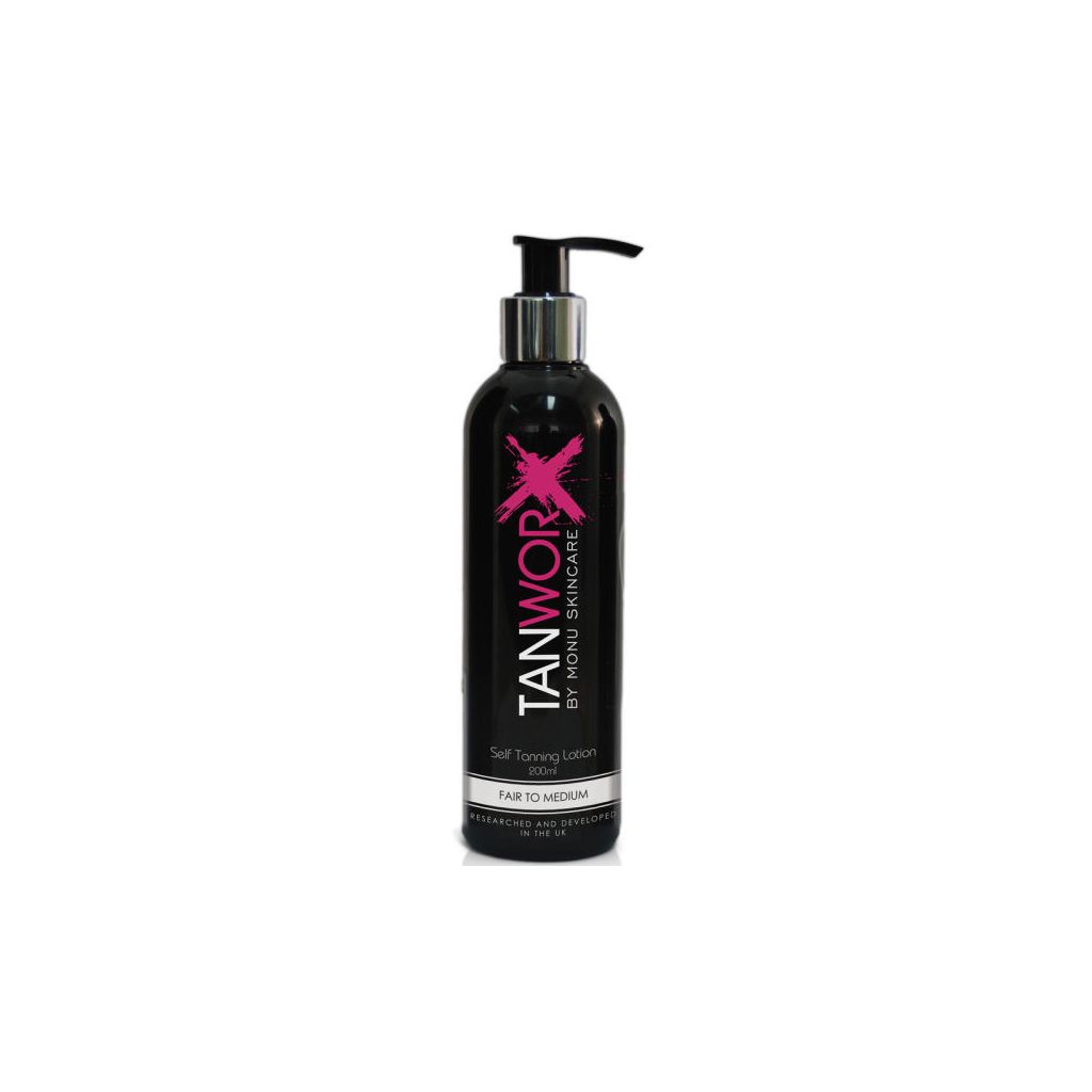 Monu tanworx self tanning lotion with tan enhancers medium 200ml
