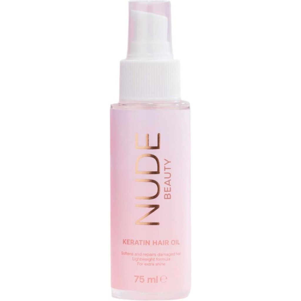Nude beauty keratin hair oil softens and repairs damaged hair for extra shine 75ml