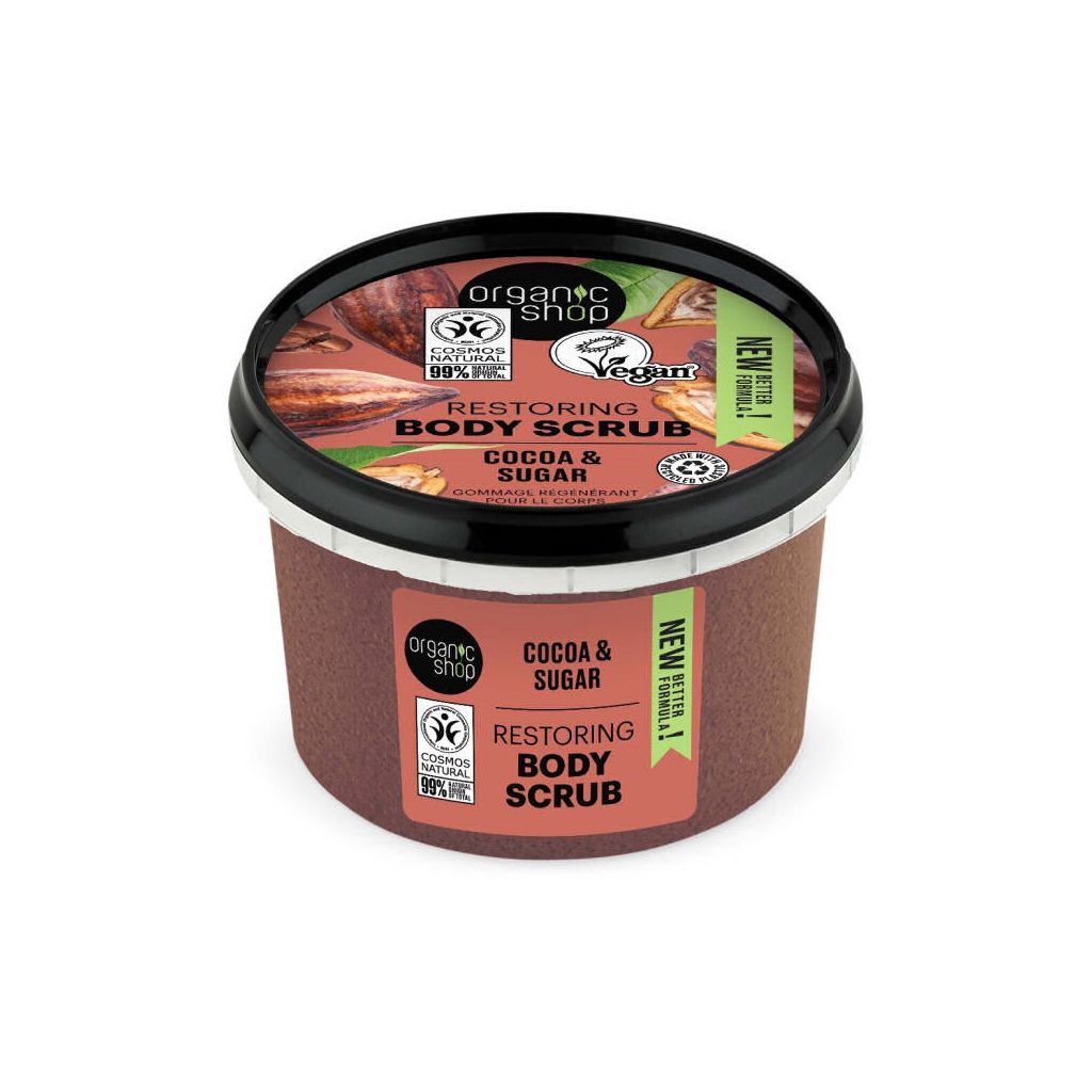 Organic shop restoring body scrub cocoa & sugar 250ml