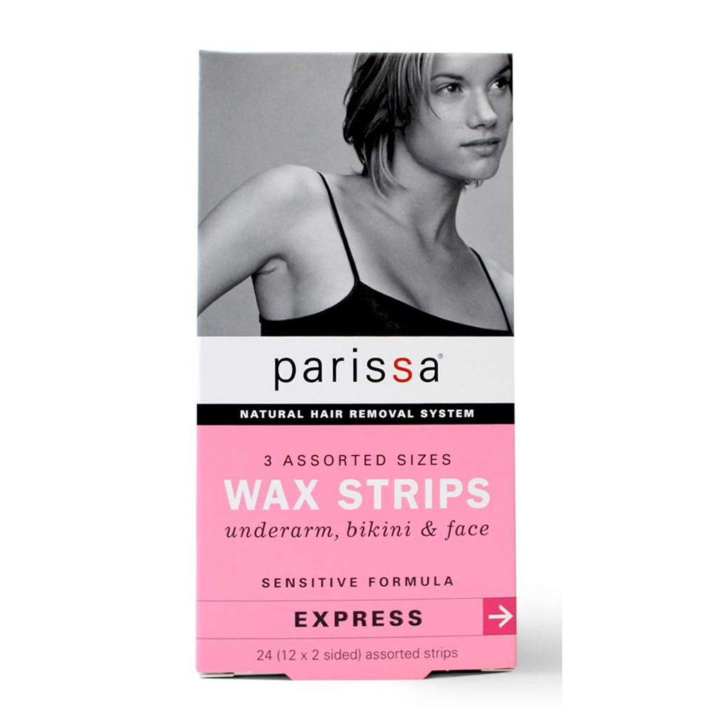 Parissa natural hair removal system 3 assorted sizes wax strips 24 stk.