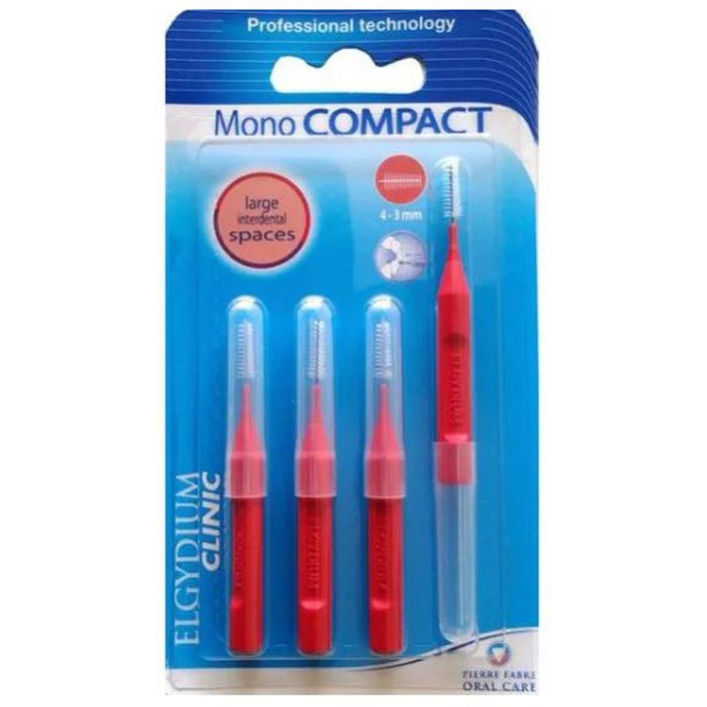 Pierre fabre oral care elgydium clinic mono compact large interdental spaces red 3mm 4 stk