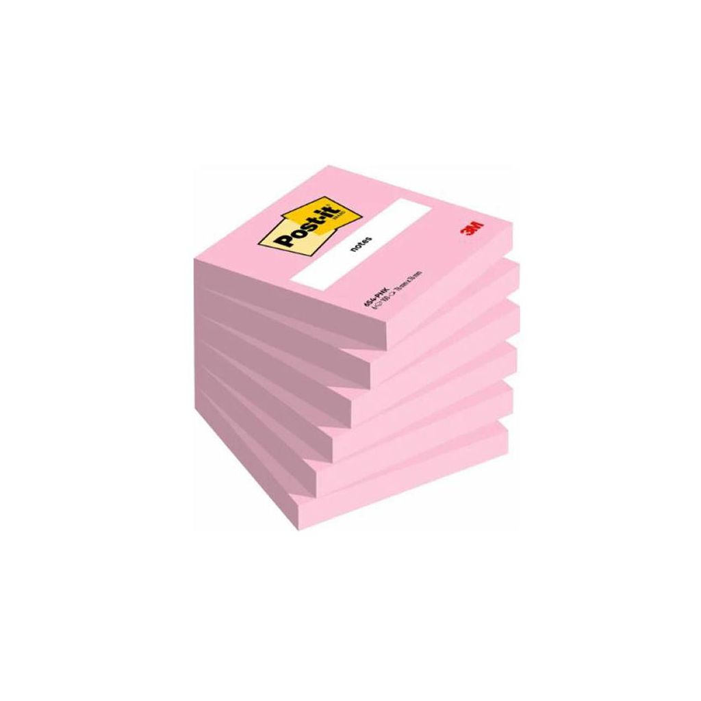 Post-it 3M notes 76mmx76mm 654-PNK 6x100 stk. pink