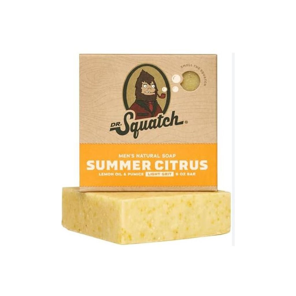 Dr. Squatch men's natural soap summer citrus lemon oil & pumice medium grit 141.7g