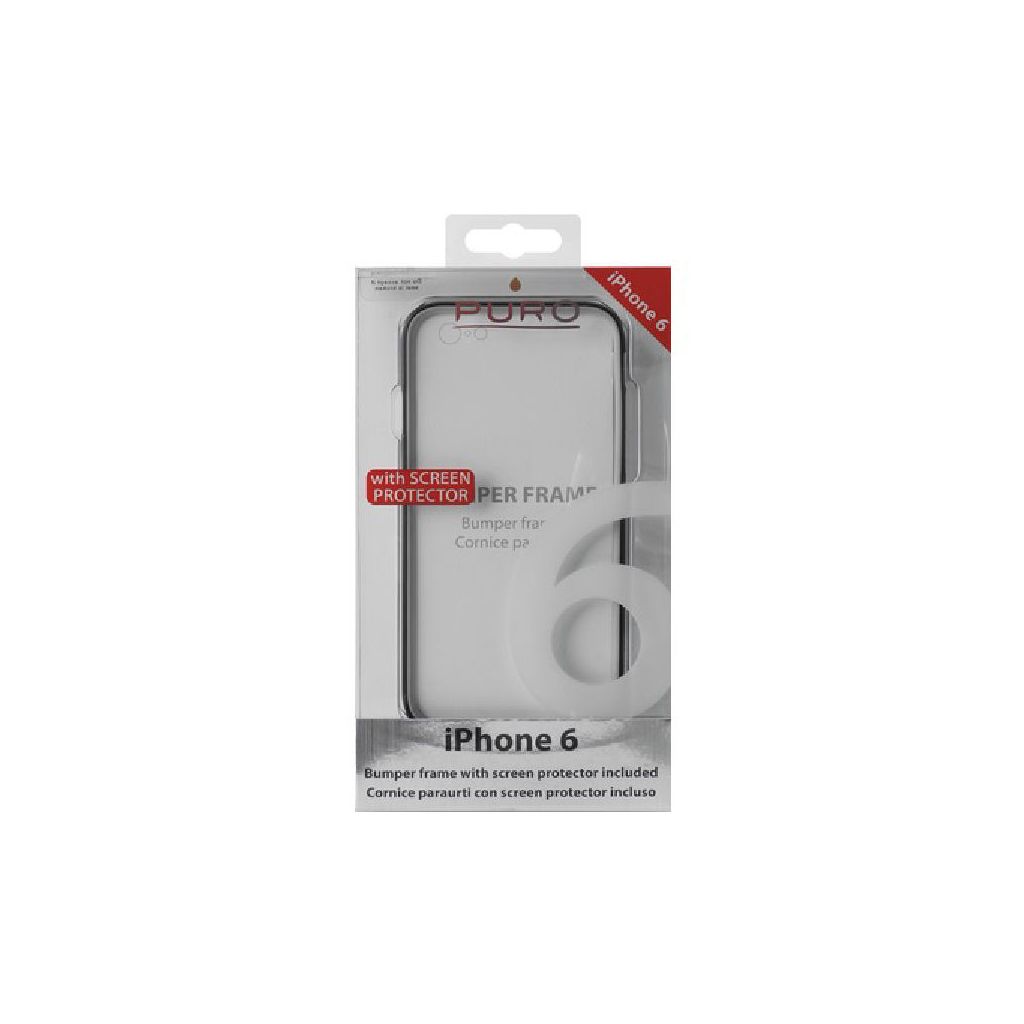 Puro bumper frame with screen protector included blue for iphone 6