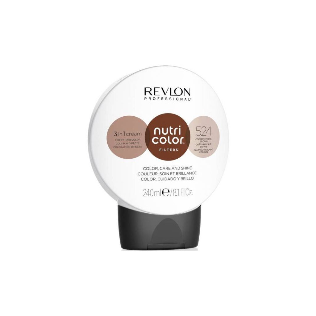 Revlon professional nutri color filters 3 in 1 cream direct hair color 524 coppery pearl brown 240ml