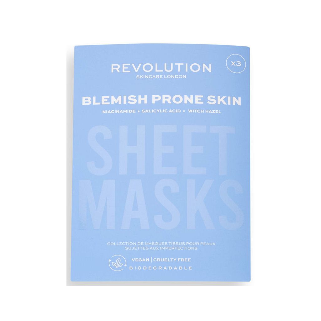 Revolution skincare london sheet masks blemish prone skin 3 stk.