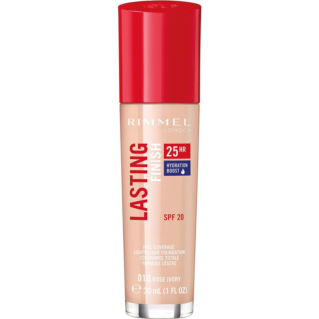 Rimmel london lasting finish full coverage lightweight foundation SPF20 010 rose ivory 30ml