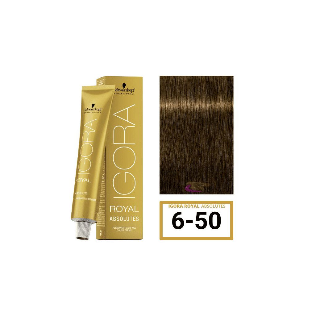 Schwarzkopf professional igora royal absolutes permanent anti-age color creme 6-50 dunkelblond 60ml