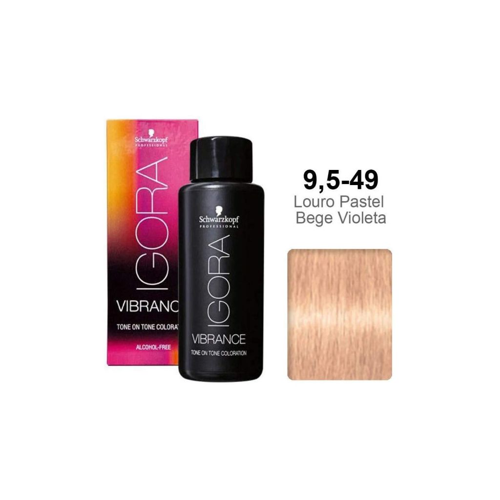 Schwarzkopf professional igora vibrance tone on tone coloration 9,5-49 beige violeta 60ml (dato)