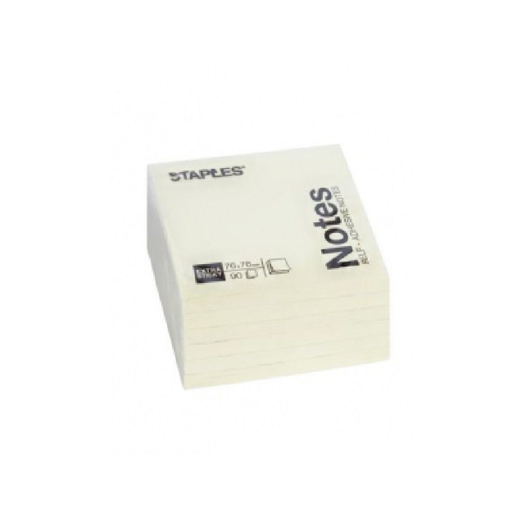 Staples notes 76x76mm 100 ark gul 12 pack
