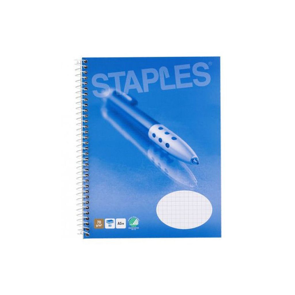 Staples spiral premium notesblok A5+ kvadratisk 10 stk.