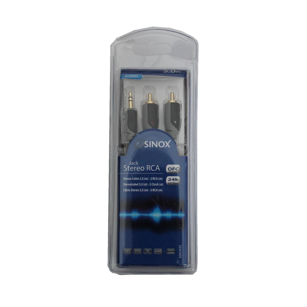 Sinox SXA3405 jack stereo RCA 3,5mm 5m