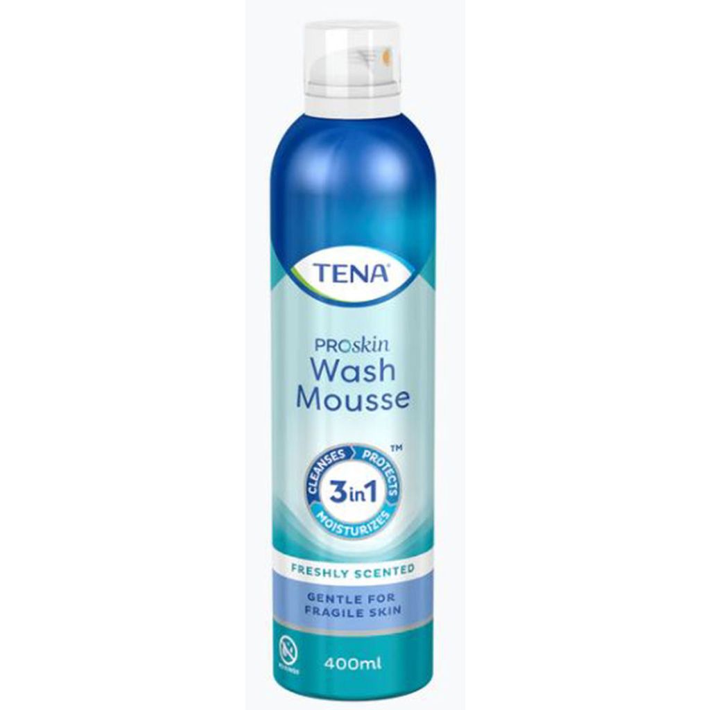 Tena proskin wash mousse 3 in 1 freshly scented 400ml (minus hætte)