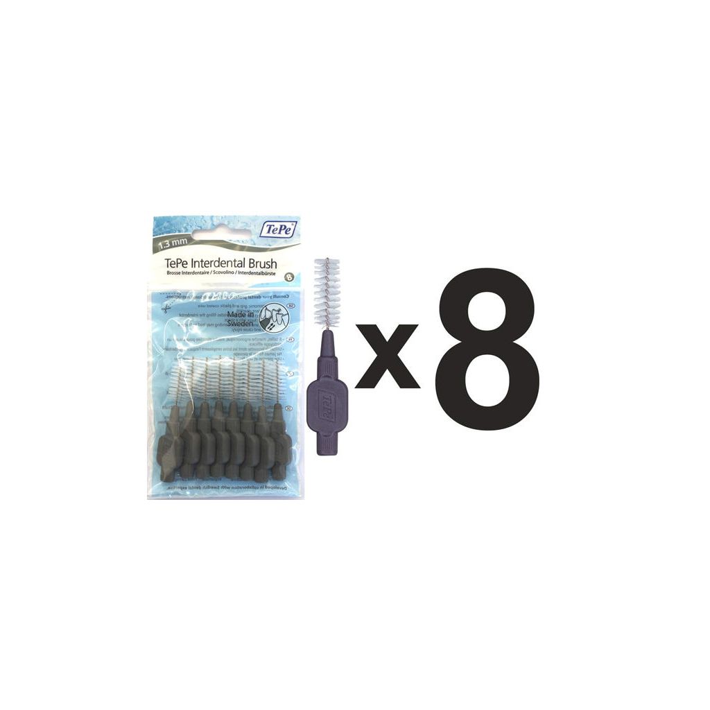 Tepe mellemrumsbørste original grå 1,3mm stl 7 - 8 stk