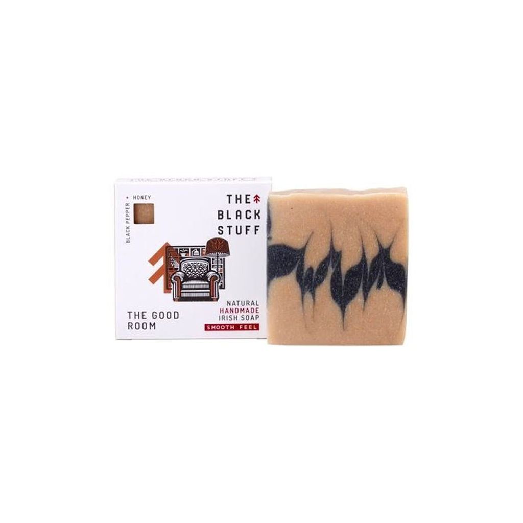 The black stuff natural handmade irish soap the good room smooth feel black pepper + honey 135g