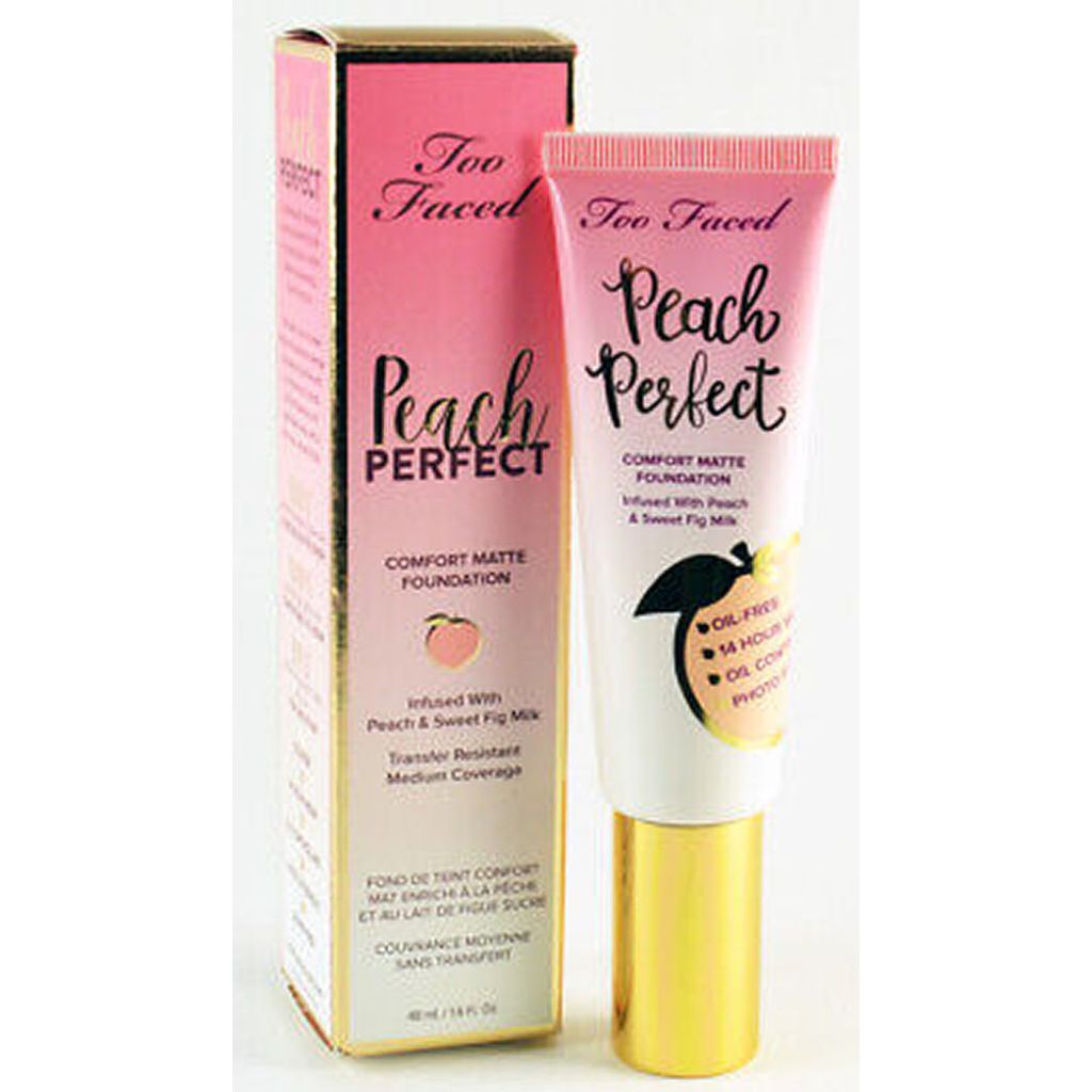 Too faced peach perfect comfort matte foundation infused with peach & sweet fig milk vanilla 48ml