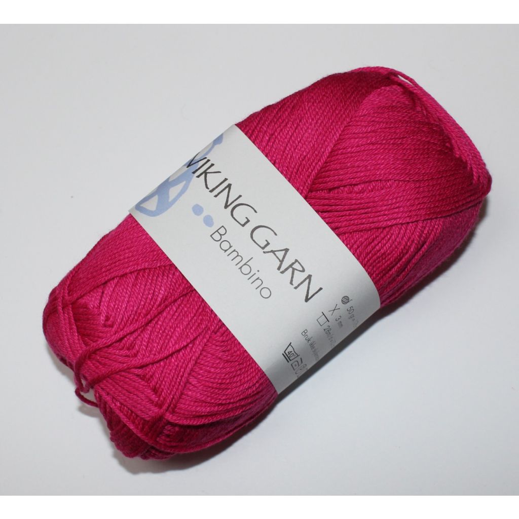 Viking garn Bambino - Stærk rosa, color 466, 50 gram