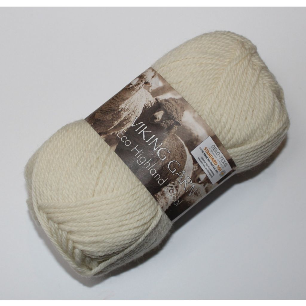 Viking garn Eco Highland Wool - Natur, color 202, 50 gram