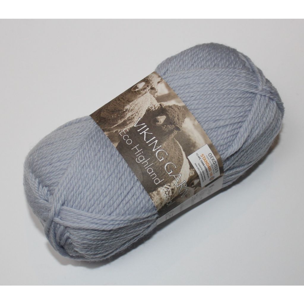 Viking garn Eco Highland Wool - Lyseblå, color 220, 50 gram