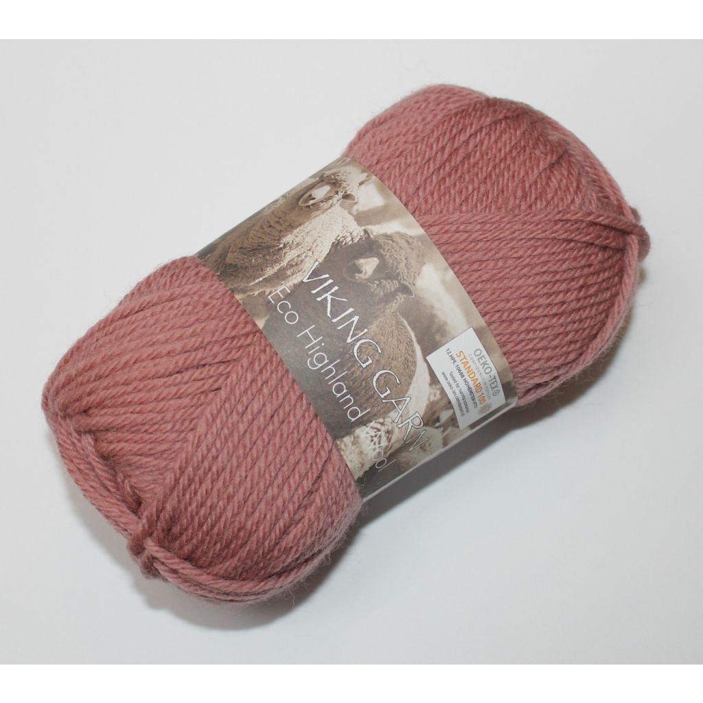 Viking garn Eco Highland Wool - Gammelrosa, color 282, 50 gram