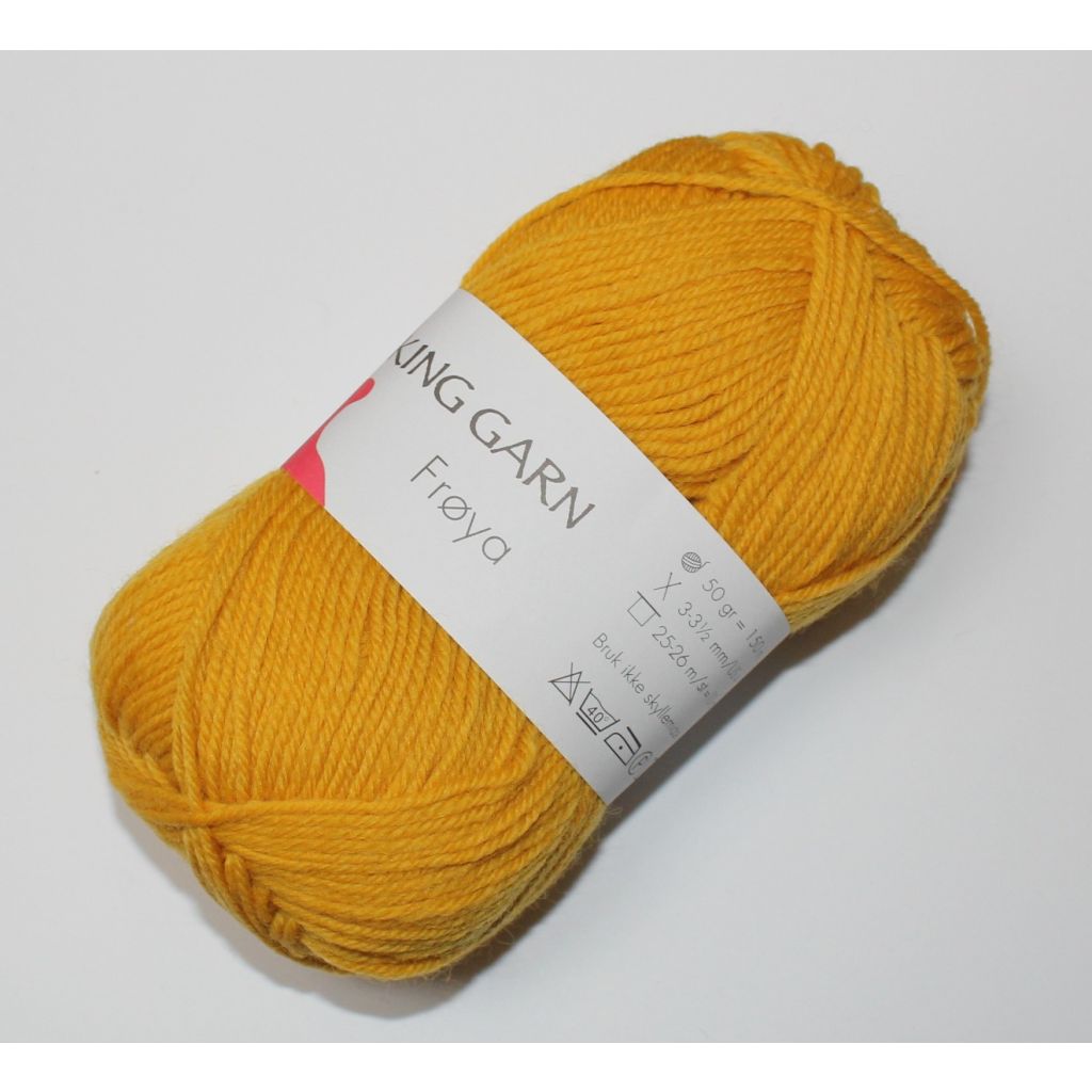 Viking garn Frøya - Gul, color 240, 50 gram