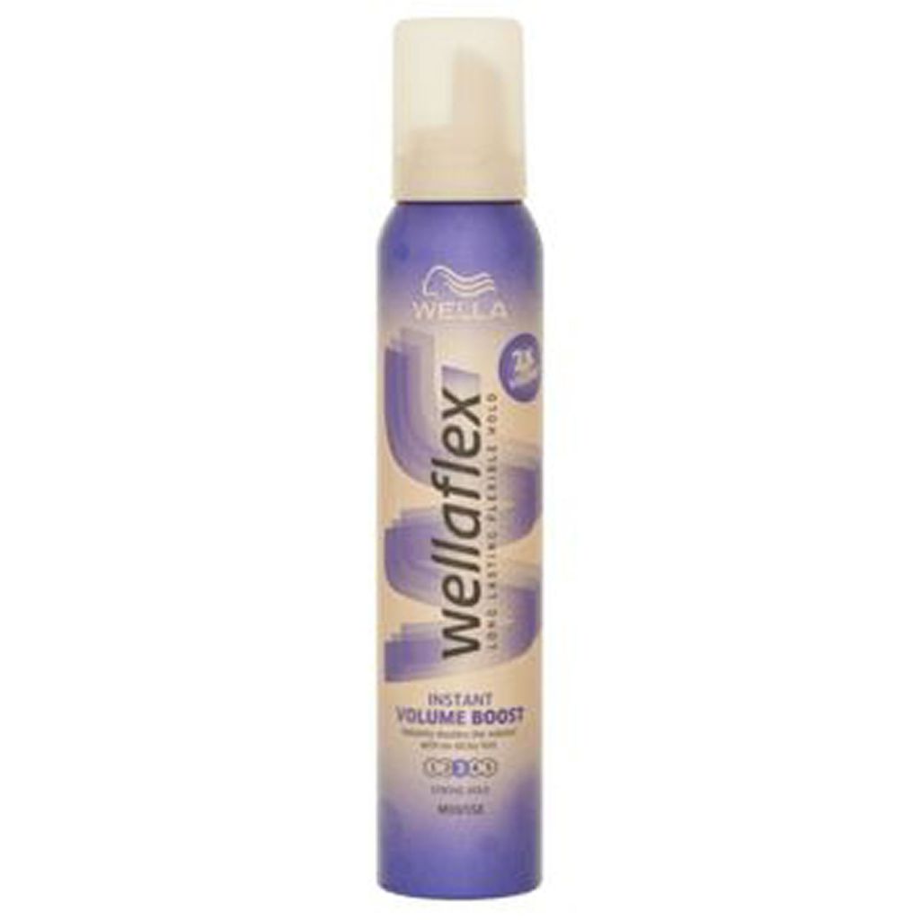 Wella wellaflex long lasting flexible hold instant volume boost mousse 3 strong hold 200ml