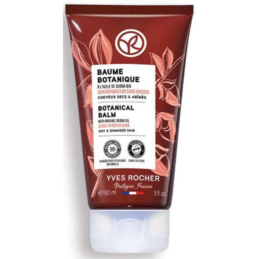 Yves rocher botanical balm with organic jojoba oil leave-in repair care dry & damaged hair 150ml